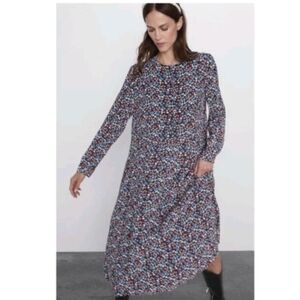 ZARA floral swing midi dress sz M